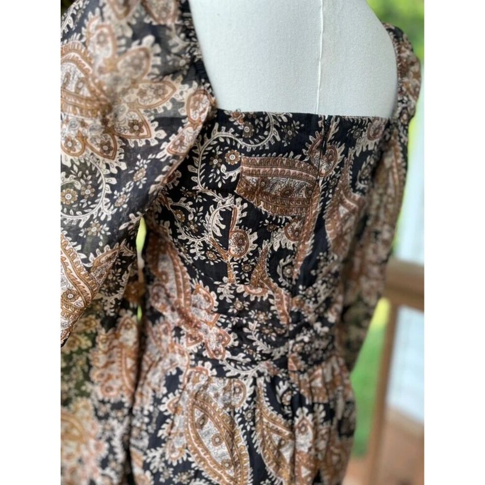 MinkPink Medium Paisley Paradise Mini Puff Sleeve Boho - Picture 3 of 10